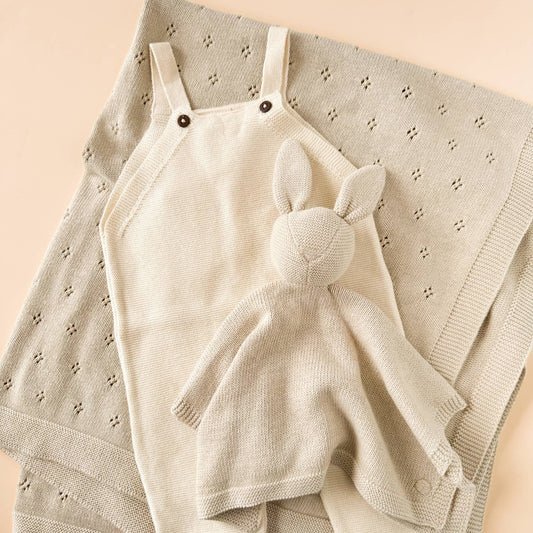 Heirloom Pique Blanket Birch Organic Cotton Embroidery Blank