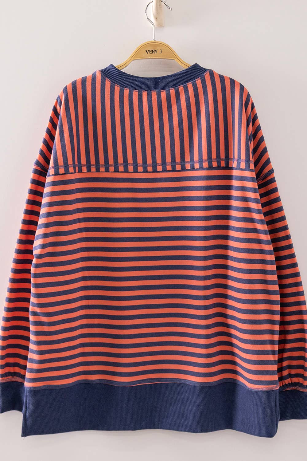 Stripe Comfy Casual Oversized Knit Top