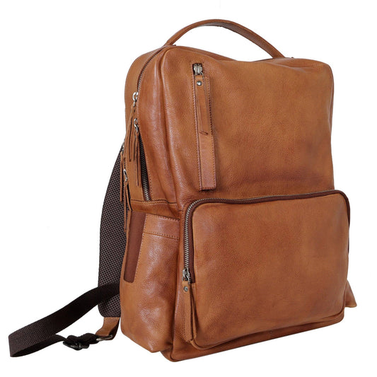 Atlas Leather Backpack: Cognac