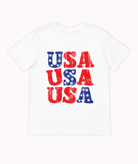 USA on White Tee Shirt