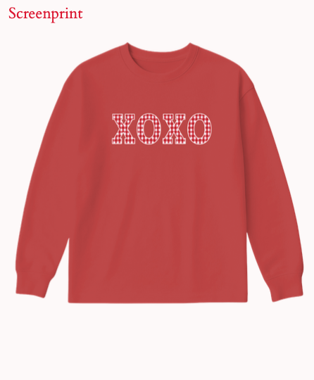 Maroon L: XOXO on Light Weight Sweatshirt
