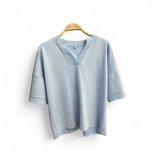 Butter Soft V-Neck Top, Blue