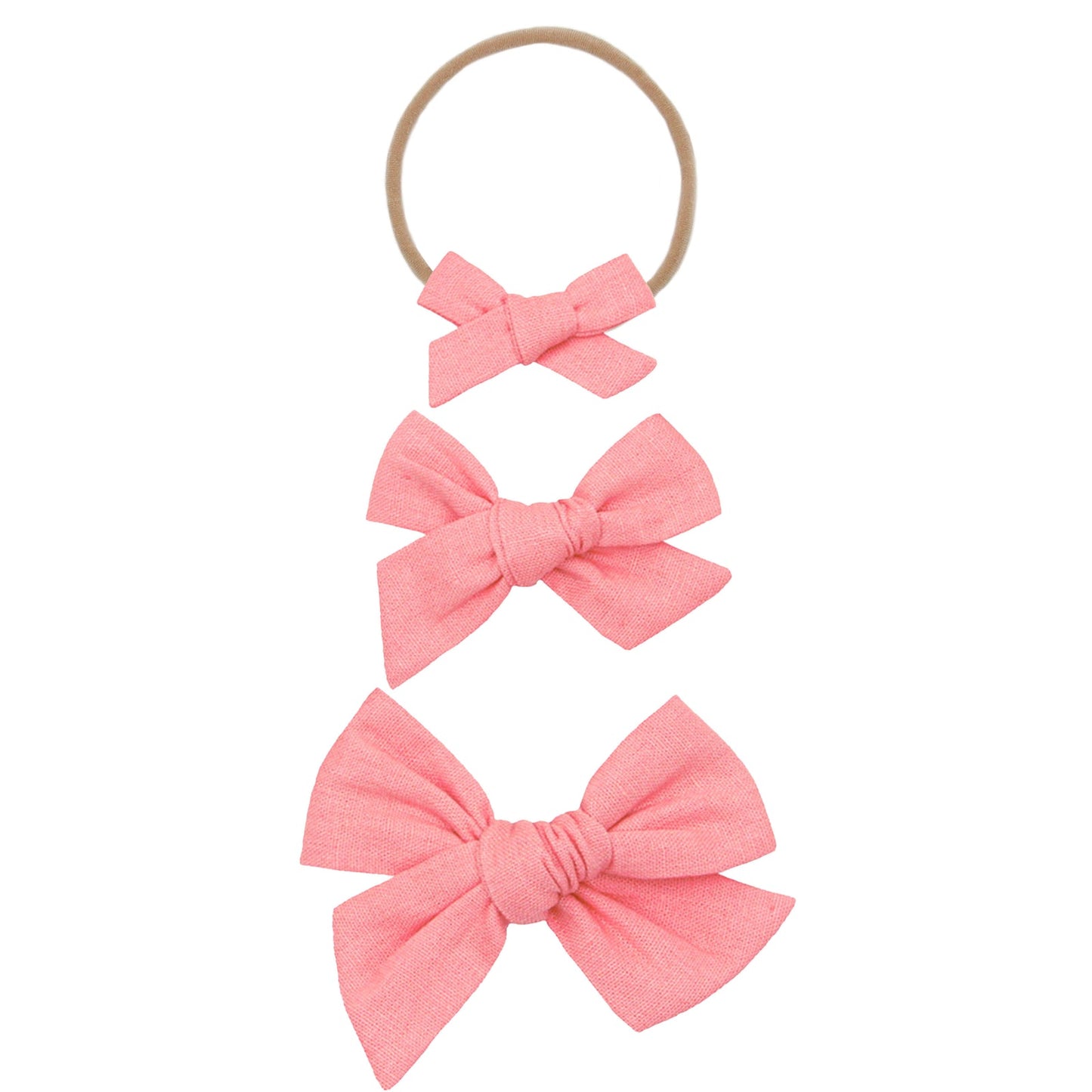 Linen Bow - Bubblegum Headband - Small