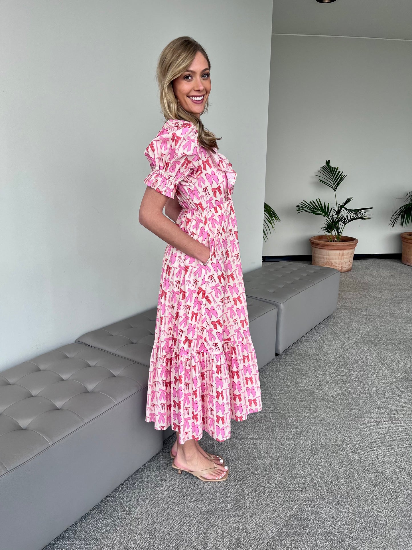 Medium - CC Pink Bow Maxi Dress