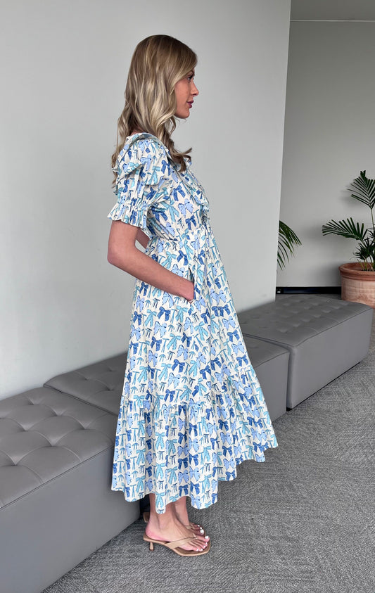 Large - CC Blue Bow Maxi Dress