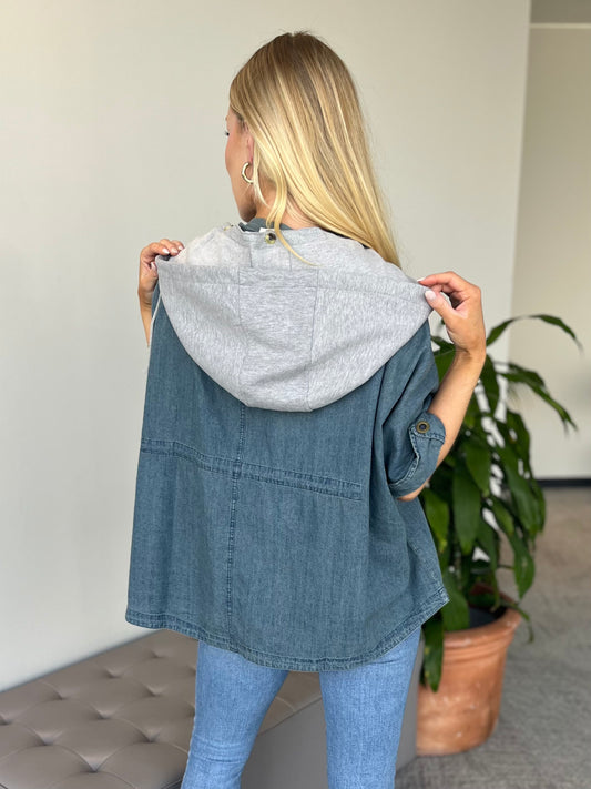 Small - CC Denim Jacket w/Hood