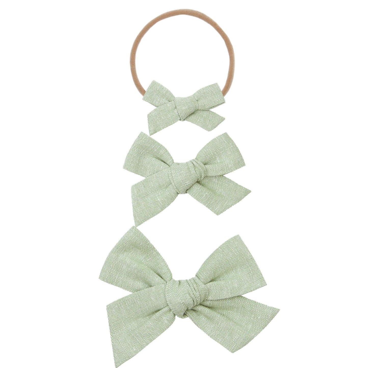 Linen Bow - Sage Headband - Small
