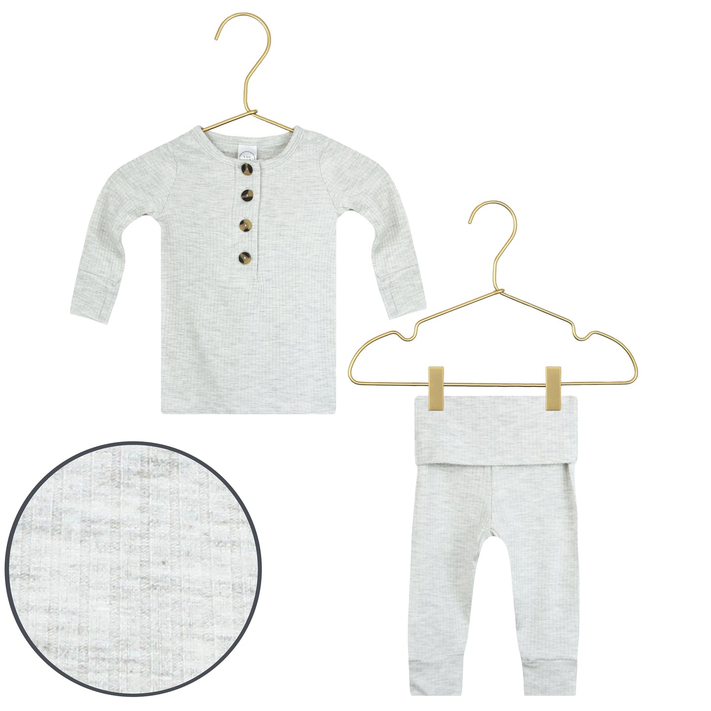 Stevie Ribbed Top + Bottoms - Newborn-3 Month