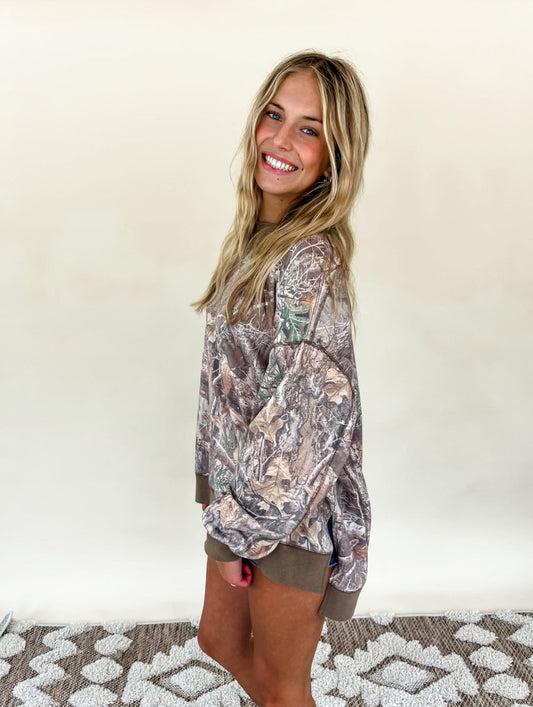 Sadie Vintage Camo Top: M