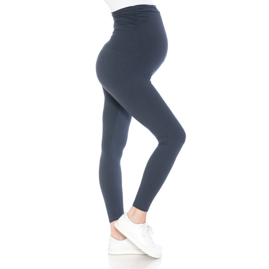 Buttery Soft Full Length Solid Maternity Leggings: Black / S