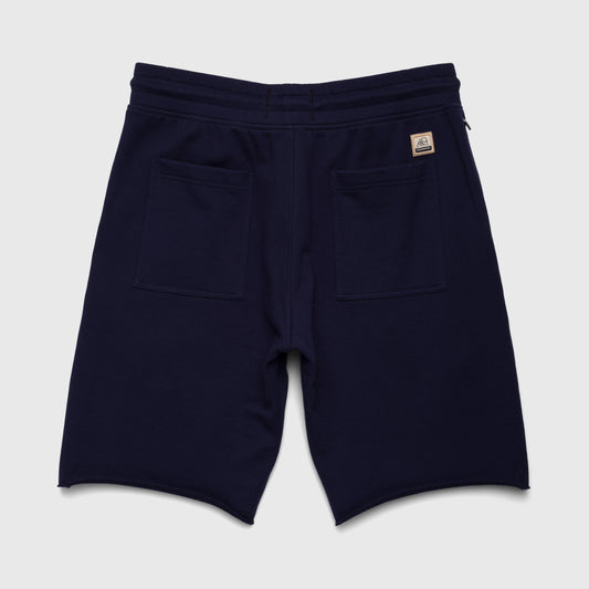 S - Black Sailor drawstring raw hem French Terry 5 pocket short