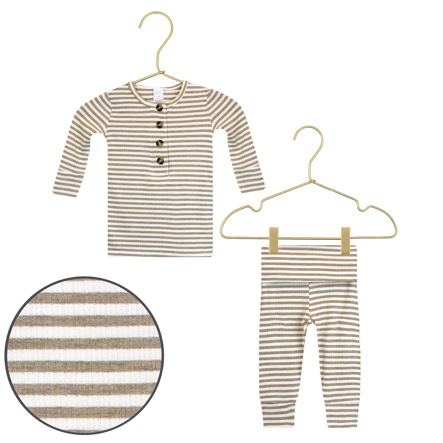 Indy Ribbed Top + Bottoms - Newborn-3 Month