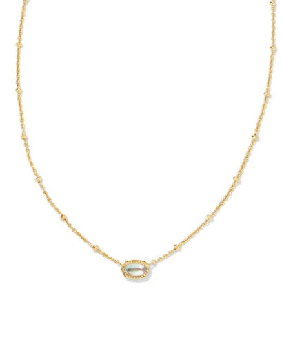 MINI ELISA SATELLITE SHORT PENDANT NECKLACE - GOLD DICHROIC GLASS