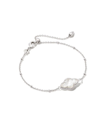 ABBIE SATELLITE CHAIN BRACELET - SILVER IVORY MOTHER OF PEARL
