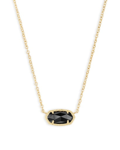 ELISA SHORT PENDANT NECKLACE - GOLD BLACK