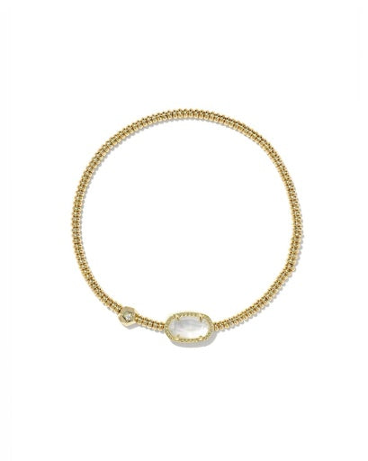 GRAYSON STRETCH BRACELET - GOLD IVORY MOTHER OF PEARL