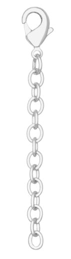 NECKLACE EXTENDER - 2' LOBSTER RHODIUM METAL