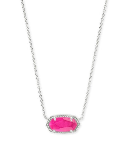 ELISA SHORT PENDANT NECKLACE - RHODIUM AZALEA ILLUSION