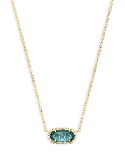 ELISA SHORT PENDANT NECKLACE - GOLD LONDON BLUE