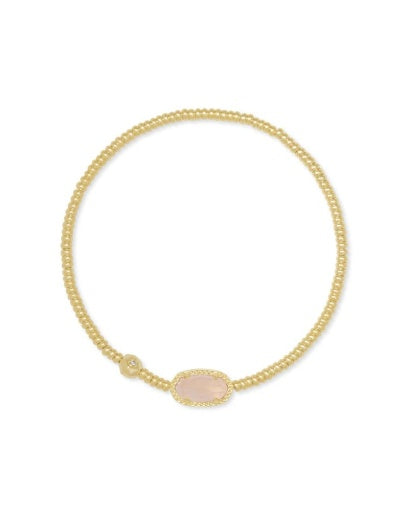 GRAYSON STRETCH BRACELET - GOLD ROSE QUARTZ