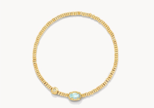 EMILIE STRETCH BRACELET - GOLD LIGHT BLUE ILLUSION