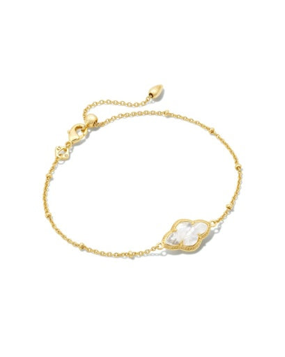 ABBIE SATELLITE CHAIN BRACELET - GOLD IVORY MOTHER OF PEARL