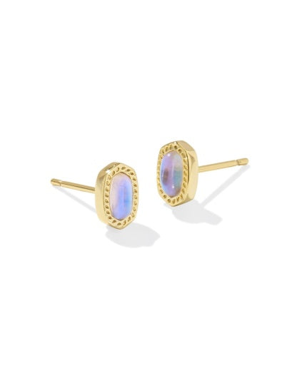 MINI ELLIE STUD EARRINGS - GOLD DICHROIC GLASS