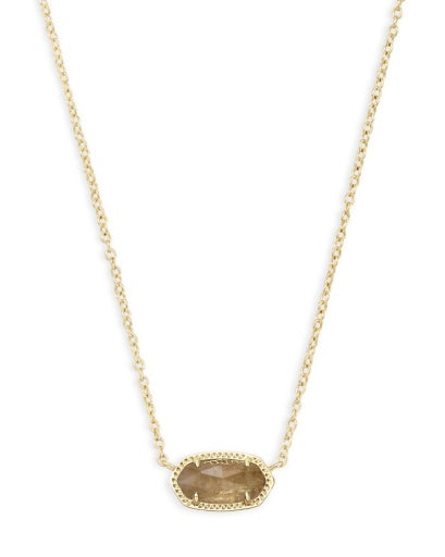 ELISA SHORT PENDANT NECKLACE - GOLD ORANGE CITRINE QUARTZ