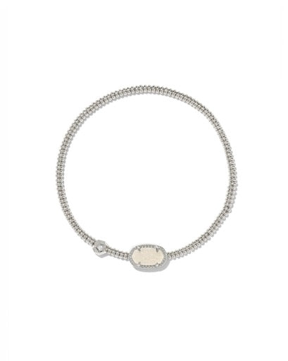 GRAYSON STRETCH BRACELET - SILVER IRIDESCENT DRUSY