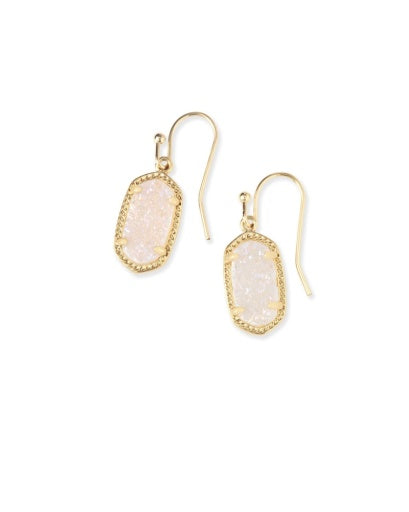 LEE DROP EARRINGS - GOLD IRIDESCENT DRUSY