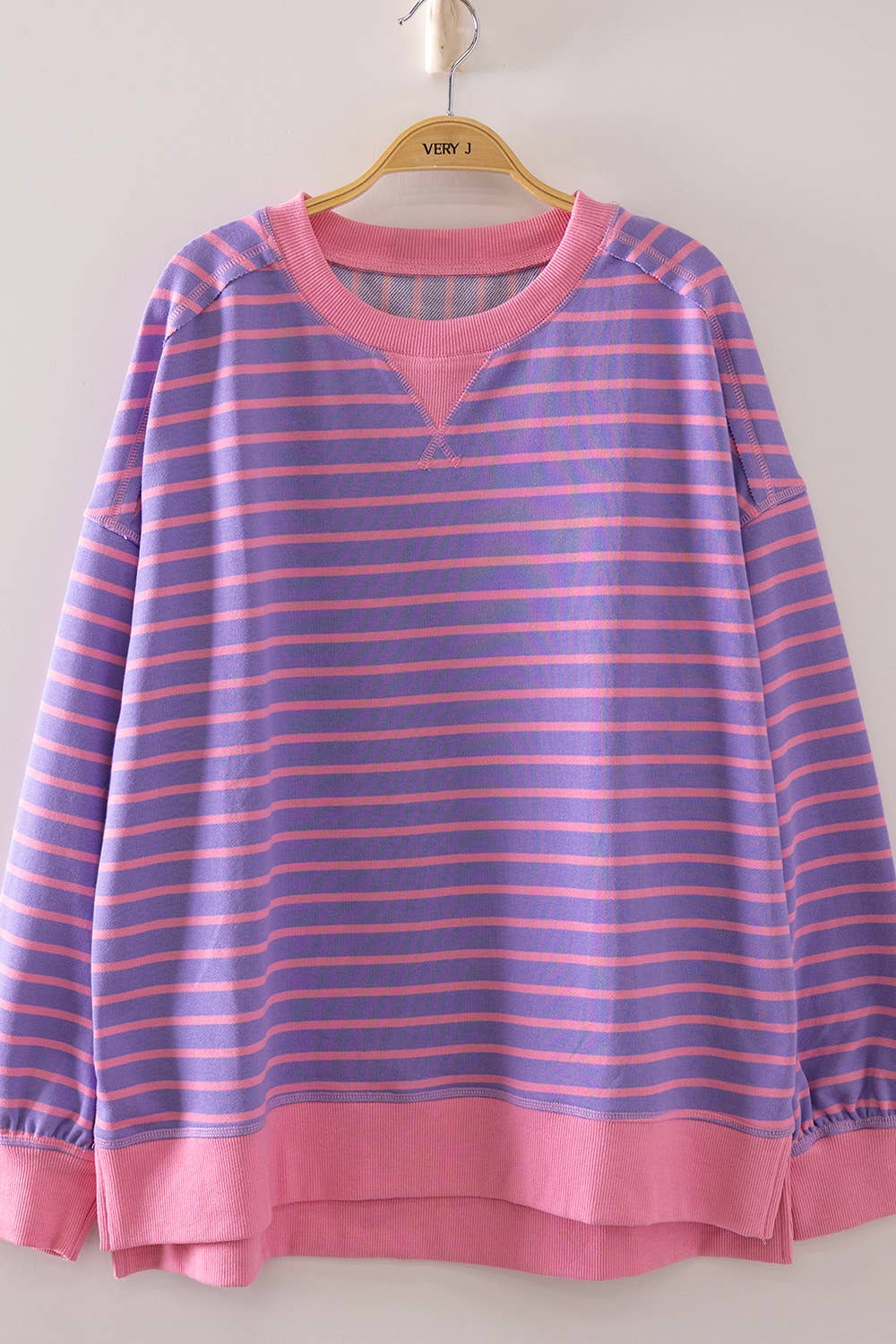 Stripe Comfy Casual Oversized Knit Top