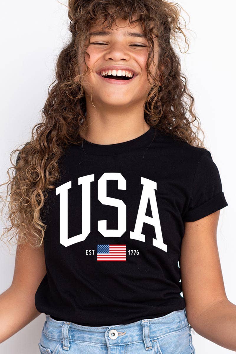 USA Est 1776 Kids Graphic T Shirts