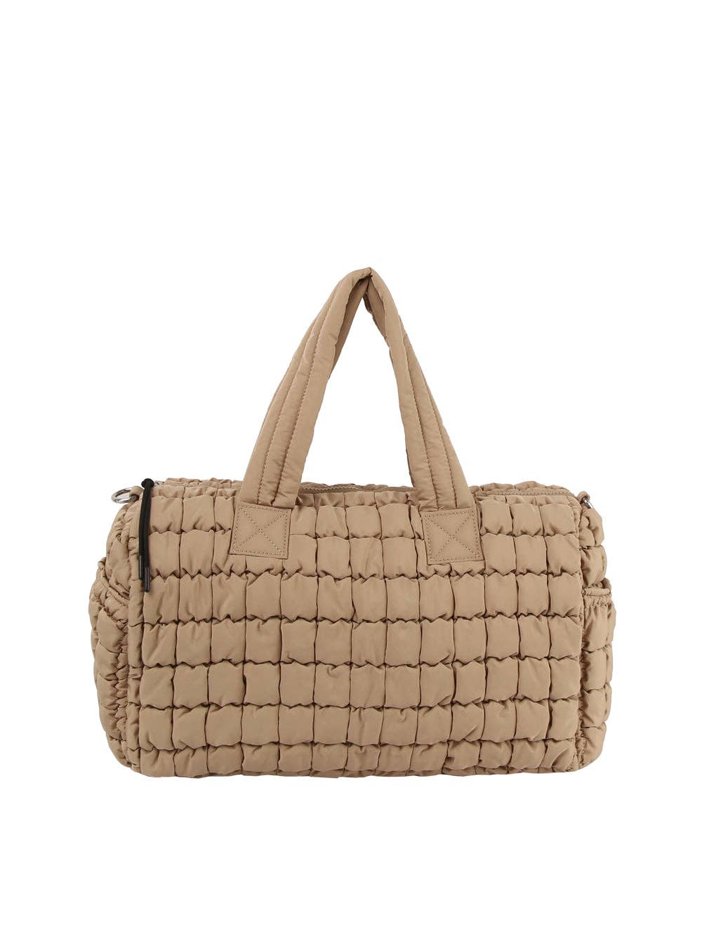 Puffy Grid Quilted Duffel Bag: Navy