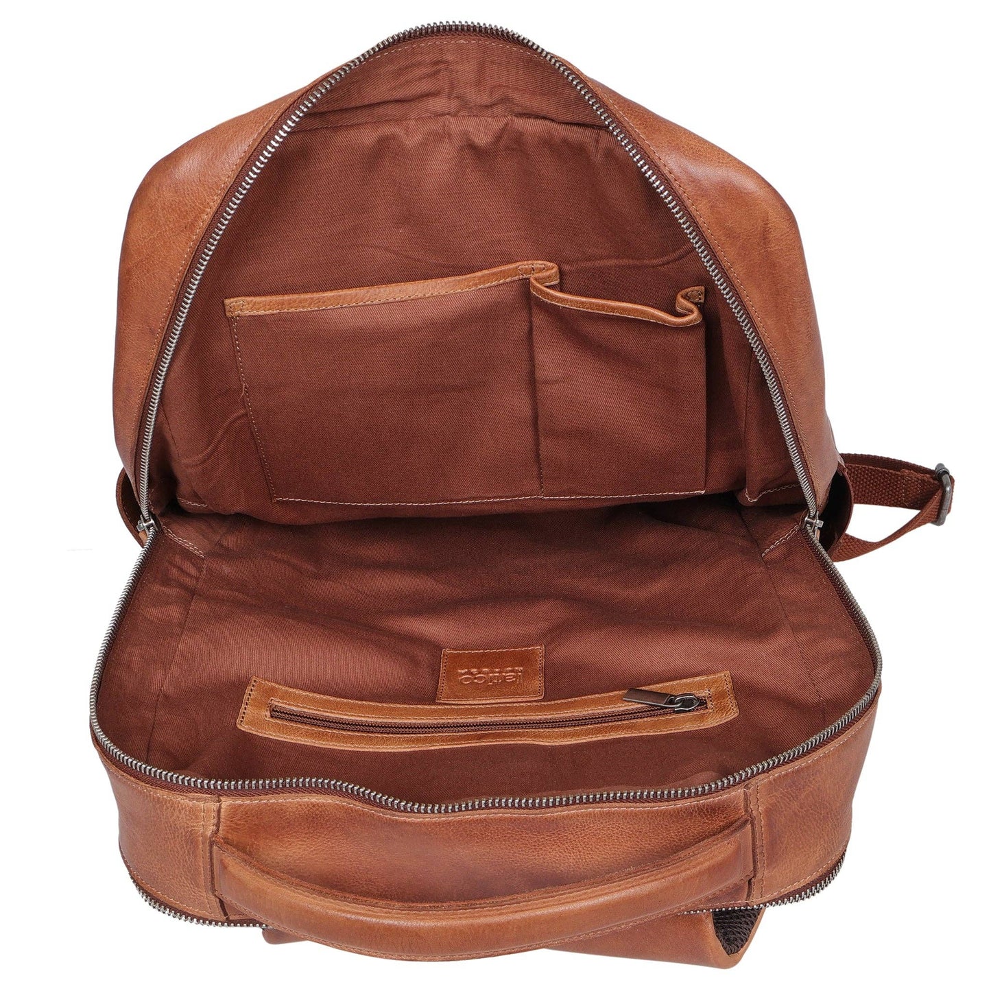 Atlas Leather Backpack: Cognac