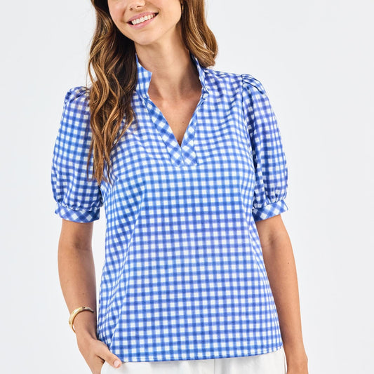 Top Tricia Gingham Mix Navy