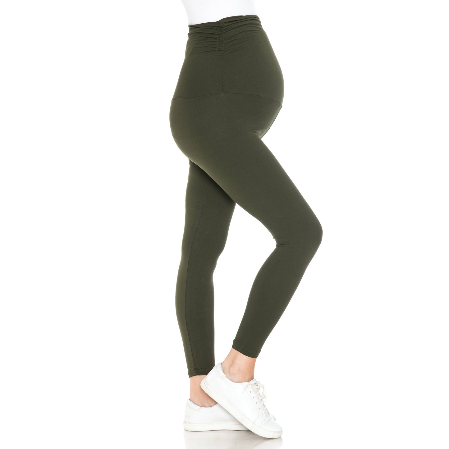 Buttery Soft Full Length Solid Maternity Leggings: Navy / L