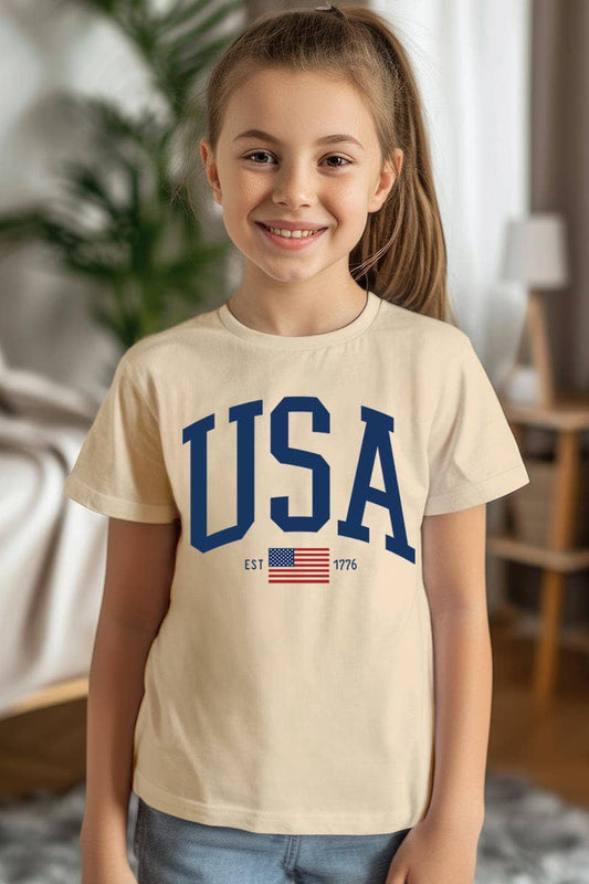 USA Est 1776 Kids Graphic T Shirts
