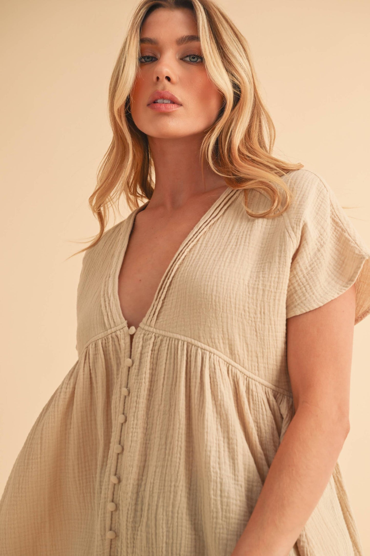 Medium - 8275DD Florise Button Down Blouse 3: Oat / Contemporary