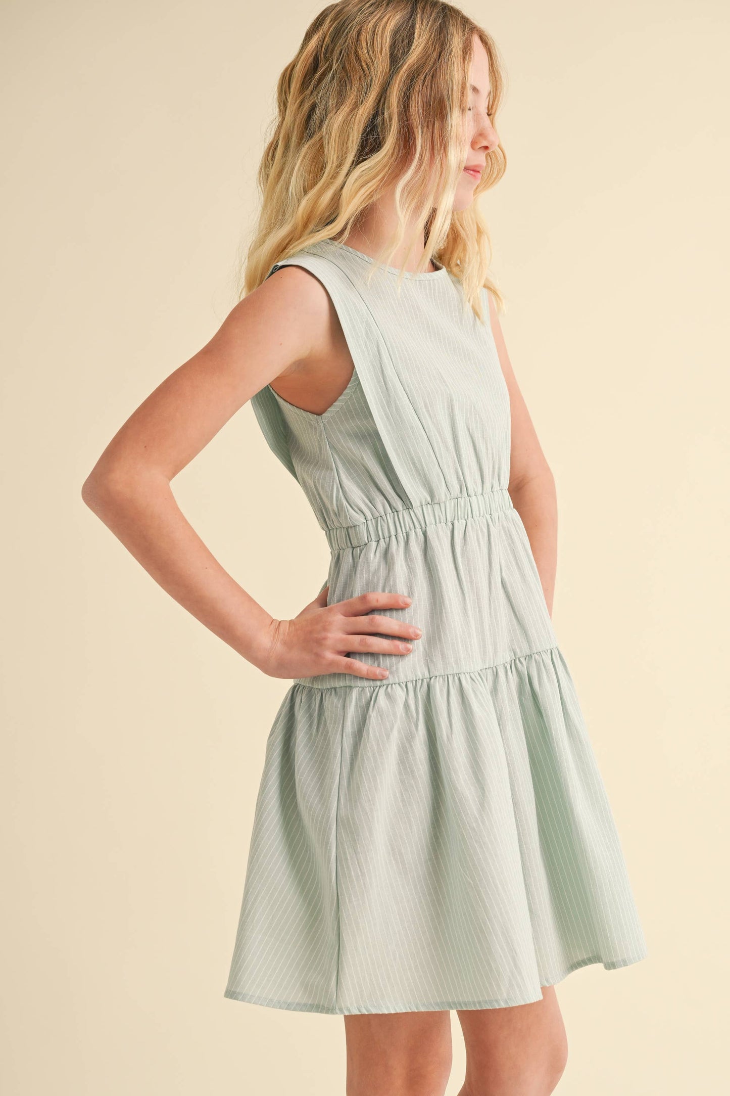 TWEEN GIRLS KIDS 2 TIER KNEE LENGTH DRESS (7/14): 13/14