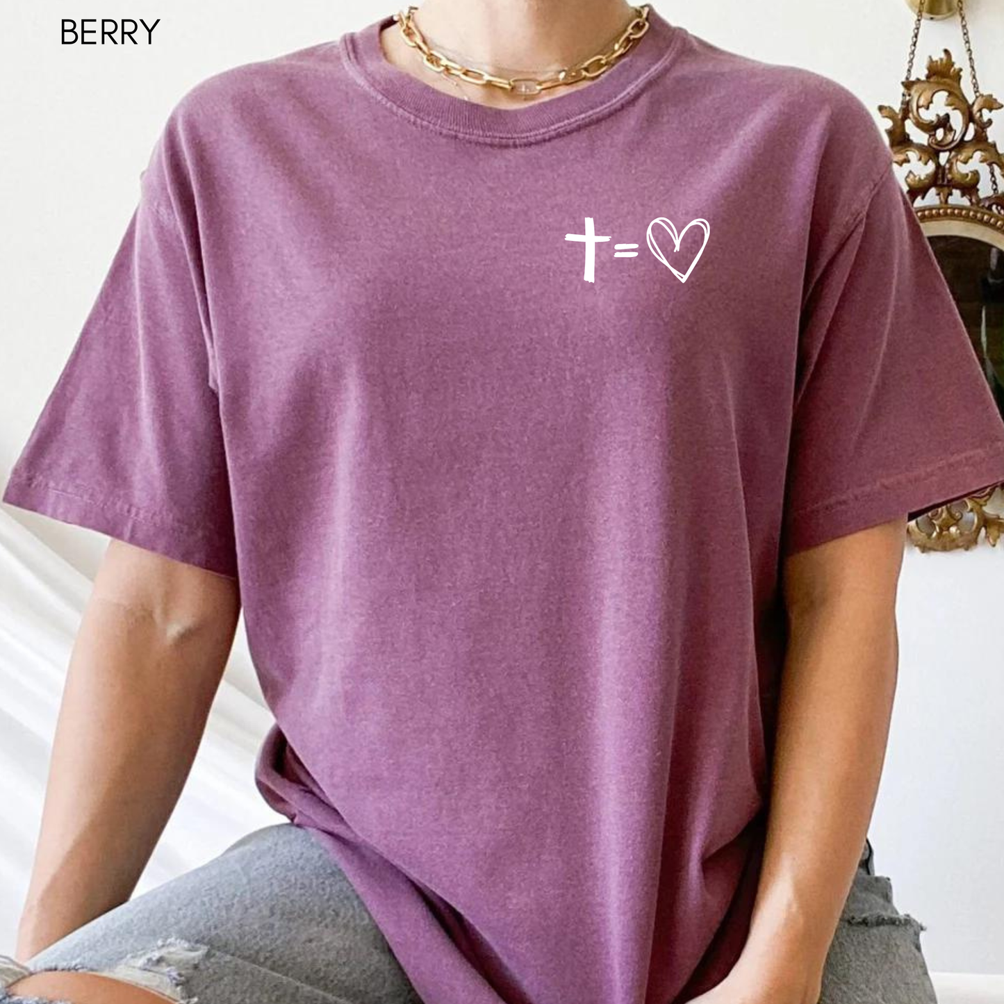 Jesus Has My Back Comfort Colors Heavyweight T-Shirt: Blossom / 2XL