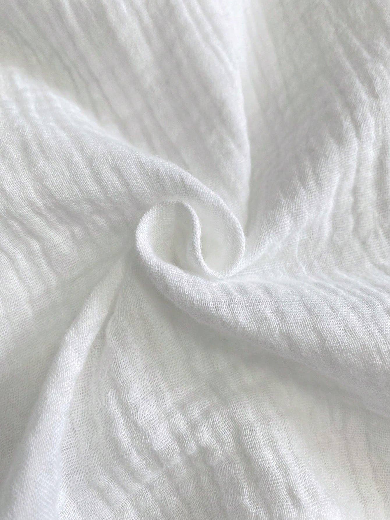 (XL) Pure cotton pure color easy wide-legged pants: WHITE / (XL) 1