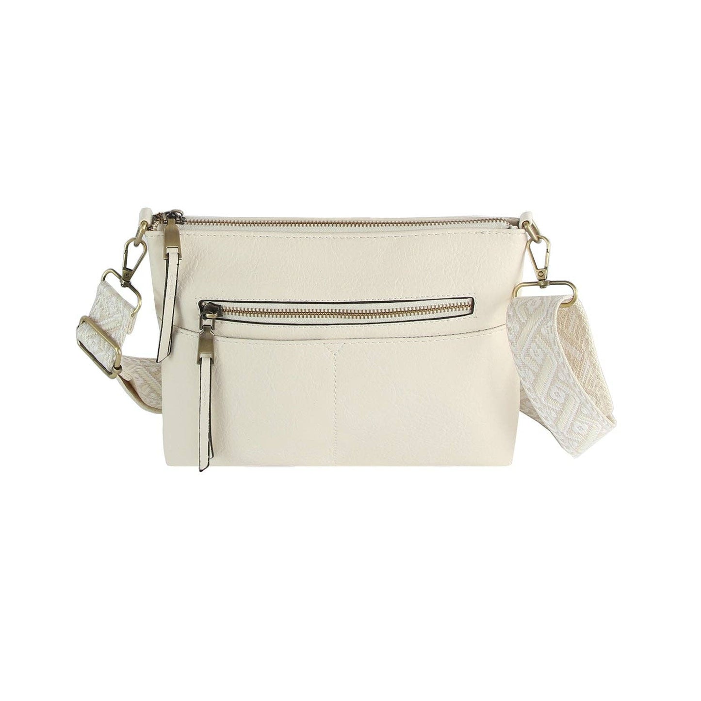 Boxy Rectangular Guitar Strap Crossbody Bag: Brown