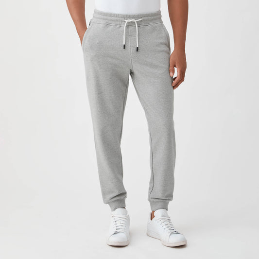 Heather Grey L - Dune Drawstring Terry Jogger