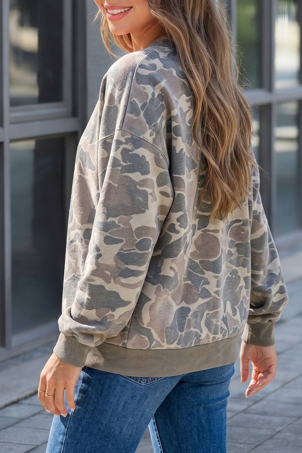 Retro Camouflage Print Womens Casual T Shirt S-4X