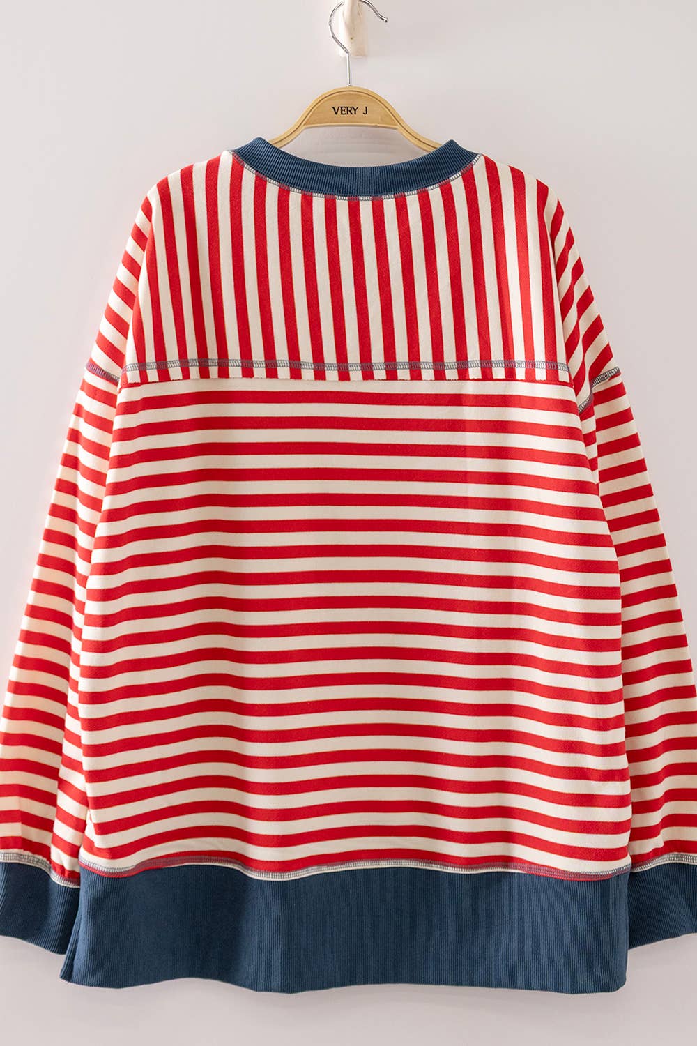 Stripe Comfy Casual Oversized Knit Top