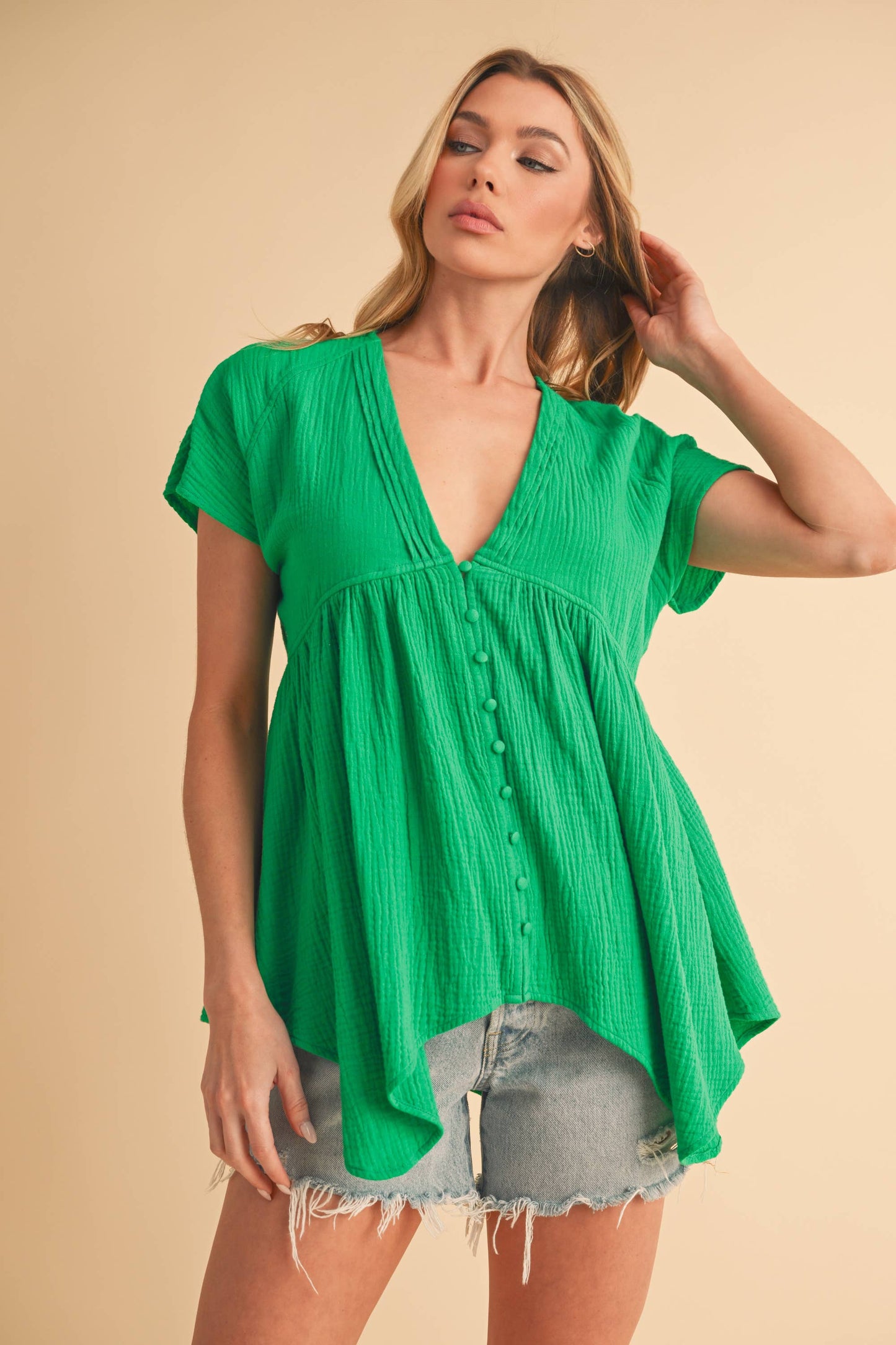 Medium - 8275DD Florise Button Down Blouse 3: Oat / Contemporary