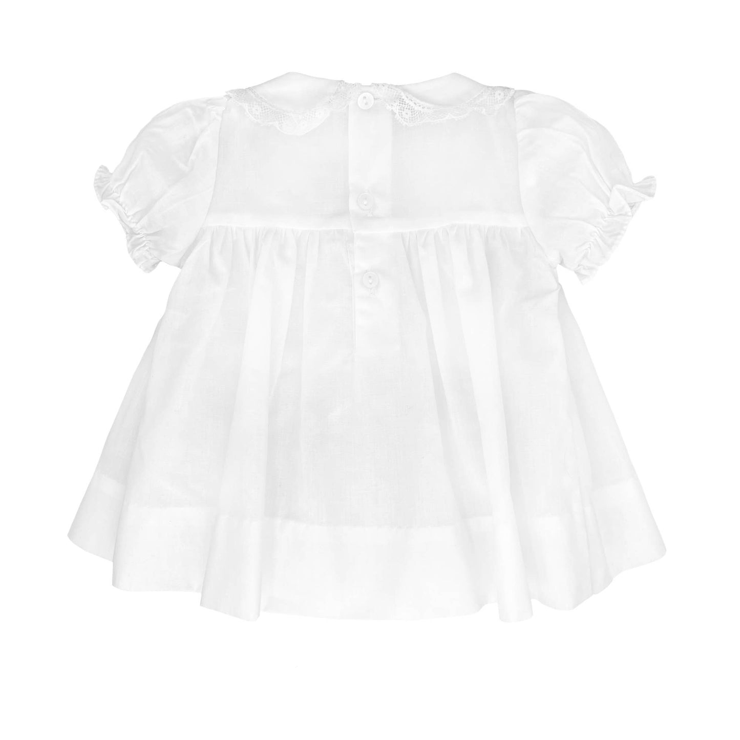 Fully Smocked Dress with Lace: Pink / 9 Month