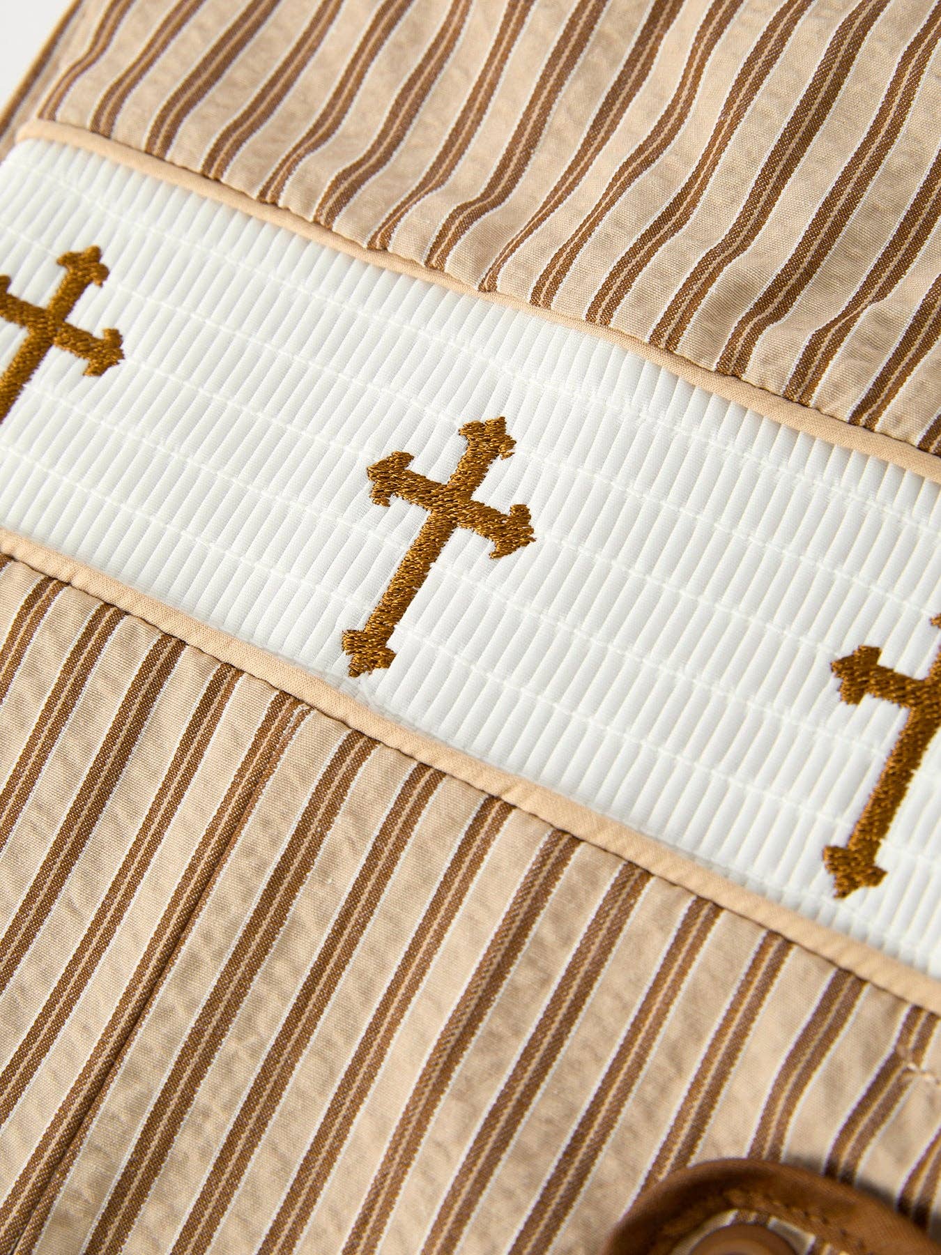 6M Stripe Smocked Church Christ Bishop Christening Toddler Boys' Romper