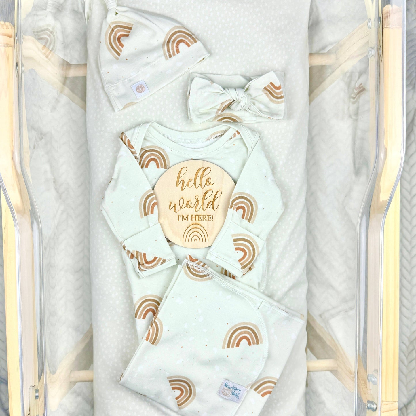 Boho Rainbows - Bamboo Newborn Nest: 3pc-Mini Nest