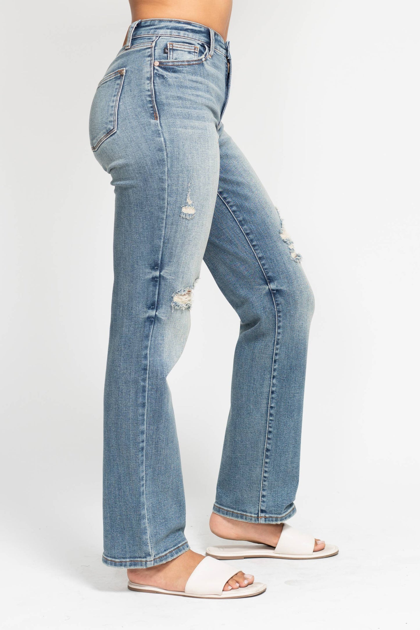 High Waisted Dad Straight Jean: MD / 5(27)